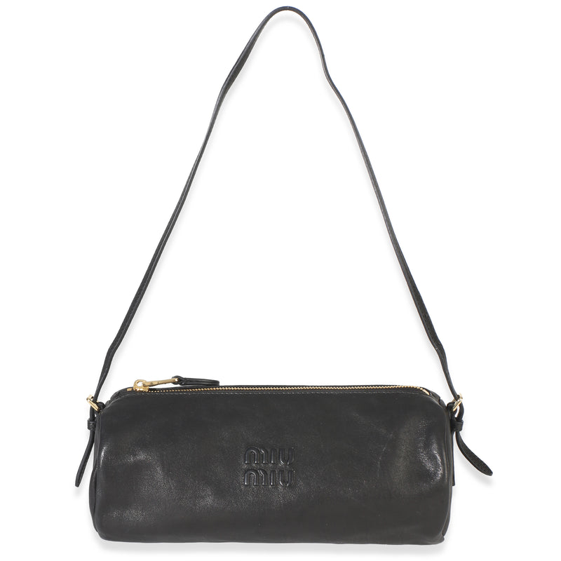 Miu Miu Black Nappa Aviator Mini Pouch Handbag id