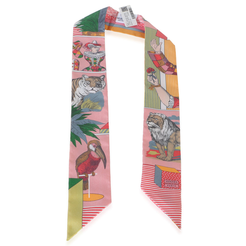 Hermès Rose Jaune Multicolor Grand Theatre Nouveau Silk Twilly id