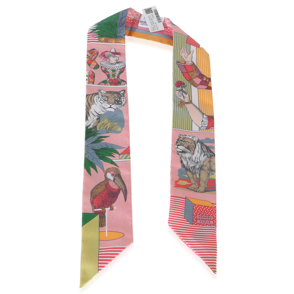 Hermès Rose Jaune Multicolor Grand Theatre Nouveau Silk Twilly id