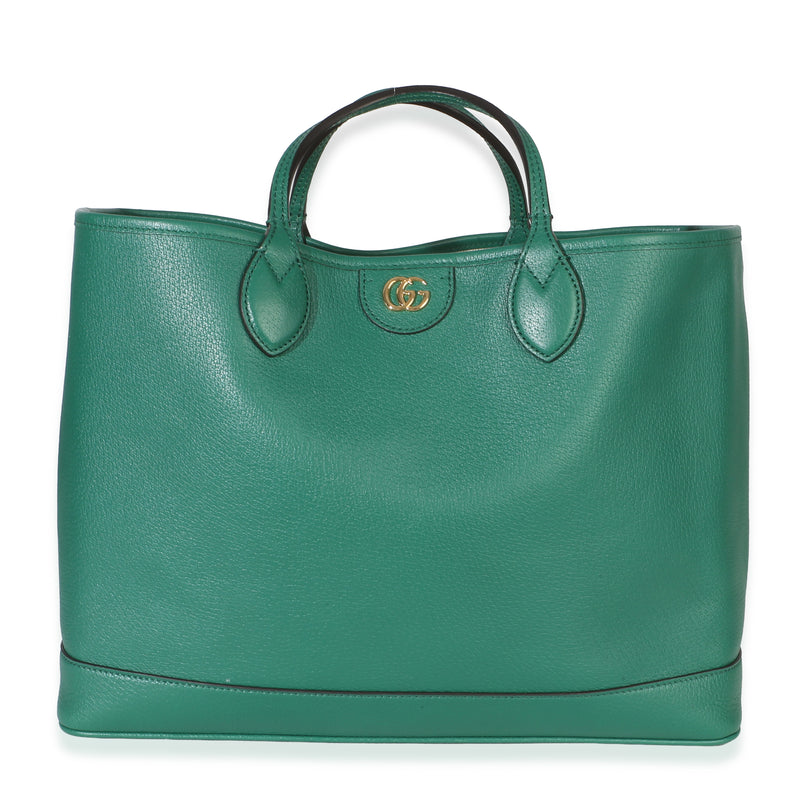 Gucci Green Textured Dollar Calfskin Medium Ophidia Tote Handbag id