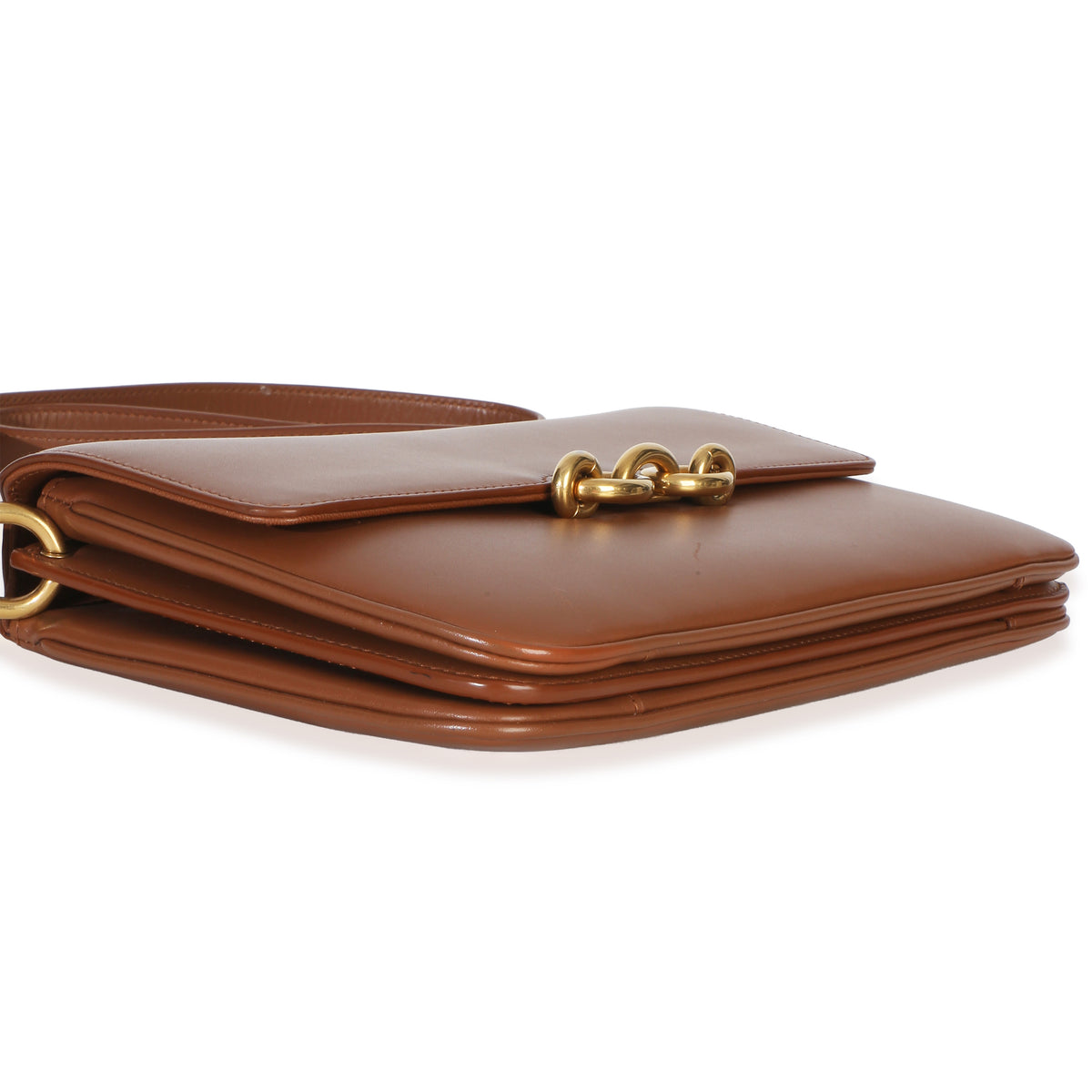 Saint Laurent Brown Smooth Calfskin Le Maillon Satchel Handbag 8