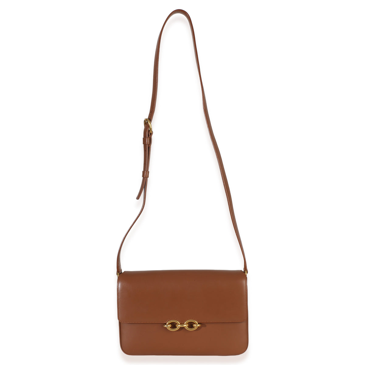 Saint Laurent Brown Smooth Calfskin Le Maillon Satchel Handbag 9