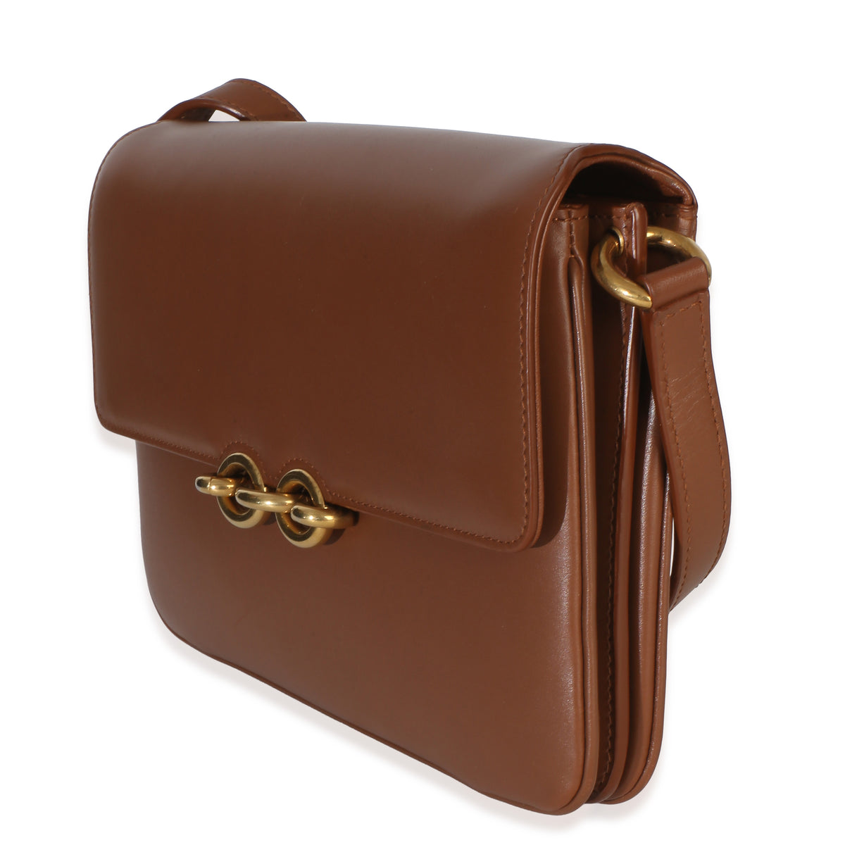 Saint Laurent Brown Smooth Calfskin Le Maillon Satchel Handbag 3