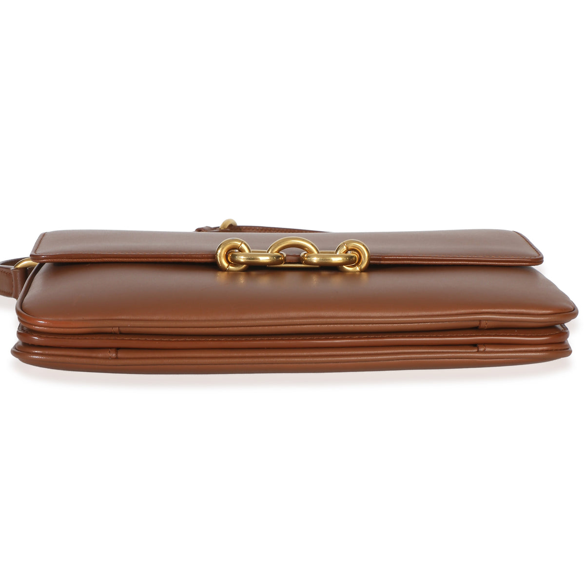 Saint Laurent Brown Smooth Calfskin Le Maillon Satchel Handbag 6