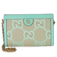 Gucci Light Green Monogram Jumbo GG Small Ophidia Chain Shoulder Bag Handbag id