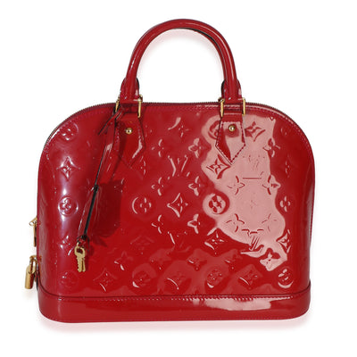 Louis Vuitton Red Monogram Vernis Alma PM Handbag fv