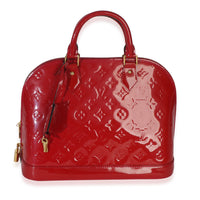 Louis Vuitton Red Monogram Vernis Alma PM Handbag fv