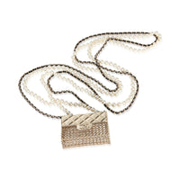 Chanel Gold Plated  2022 Runway Flap Bag Necklace pv