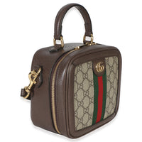 Gucci Beige Ebony GG Supreme Canvas Web Ophidia Mini Top Handle Shoulder Bag Handbag 3