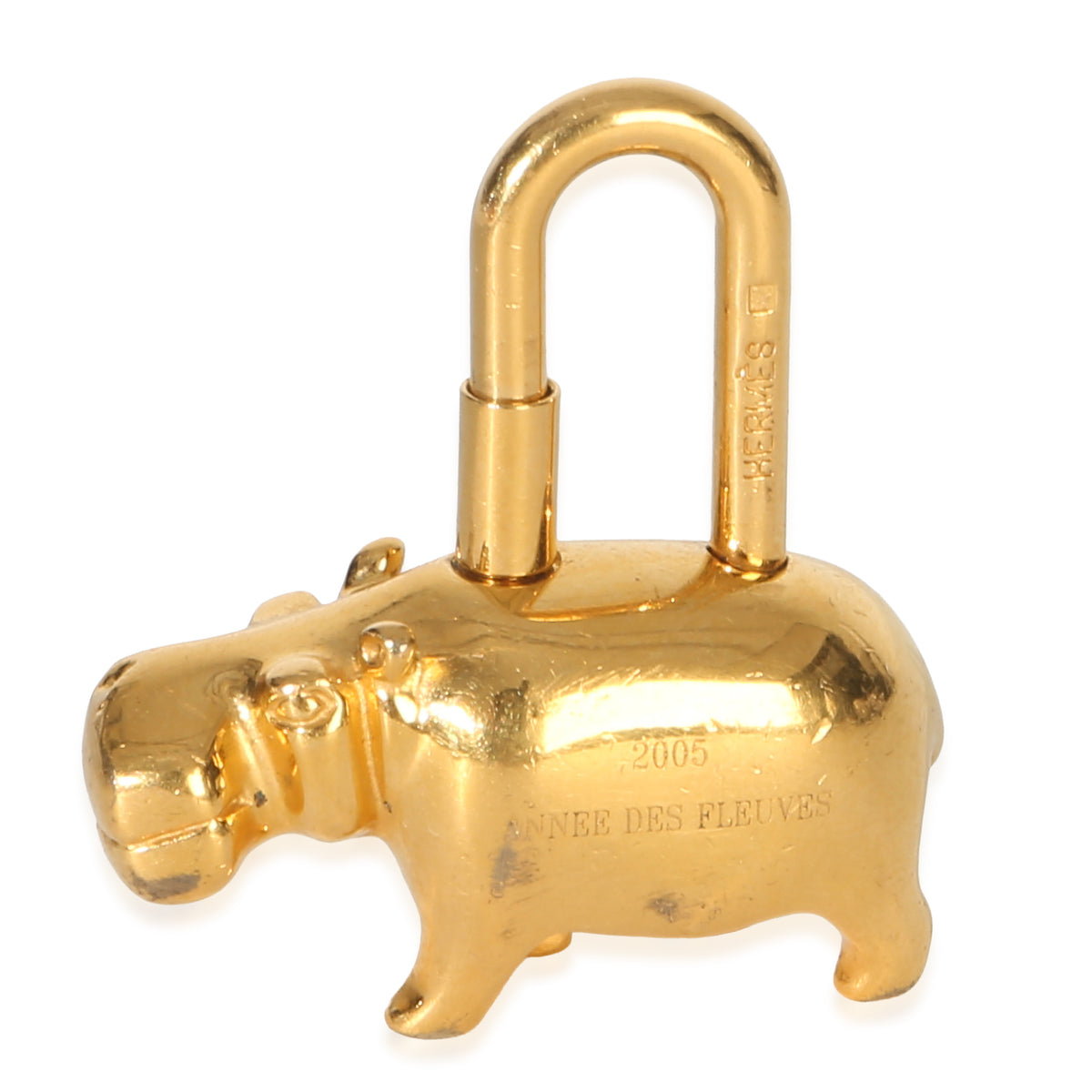 Hermès Cadena Hippopotamus 2005 Annee Des Fleuves Gold Lock Charm 3