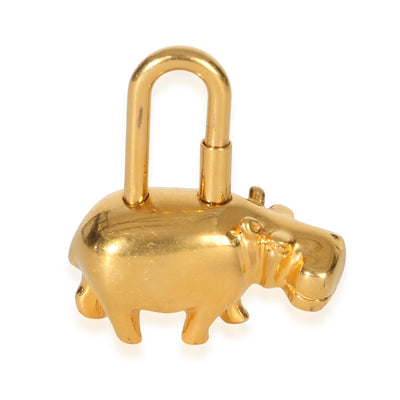 Hermès Cadena Hippopotamus 2005 Annee Des Fleuves Gold Lock Charm fv