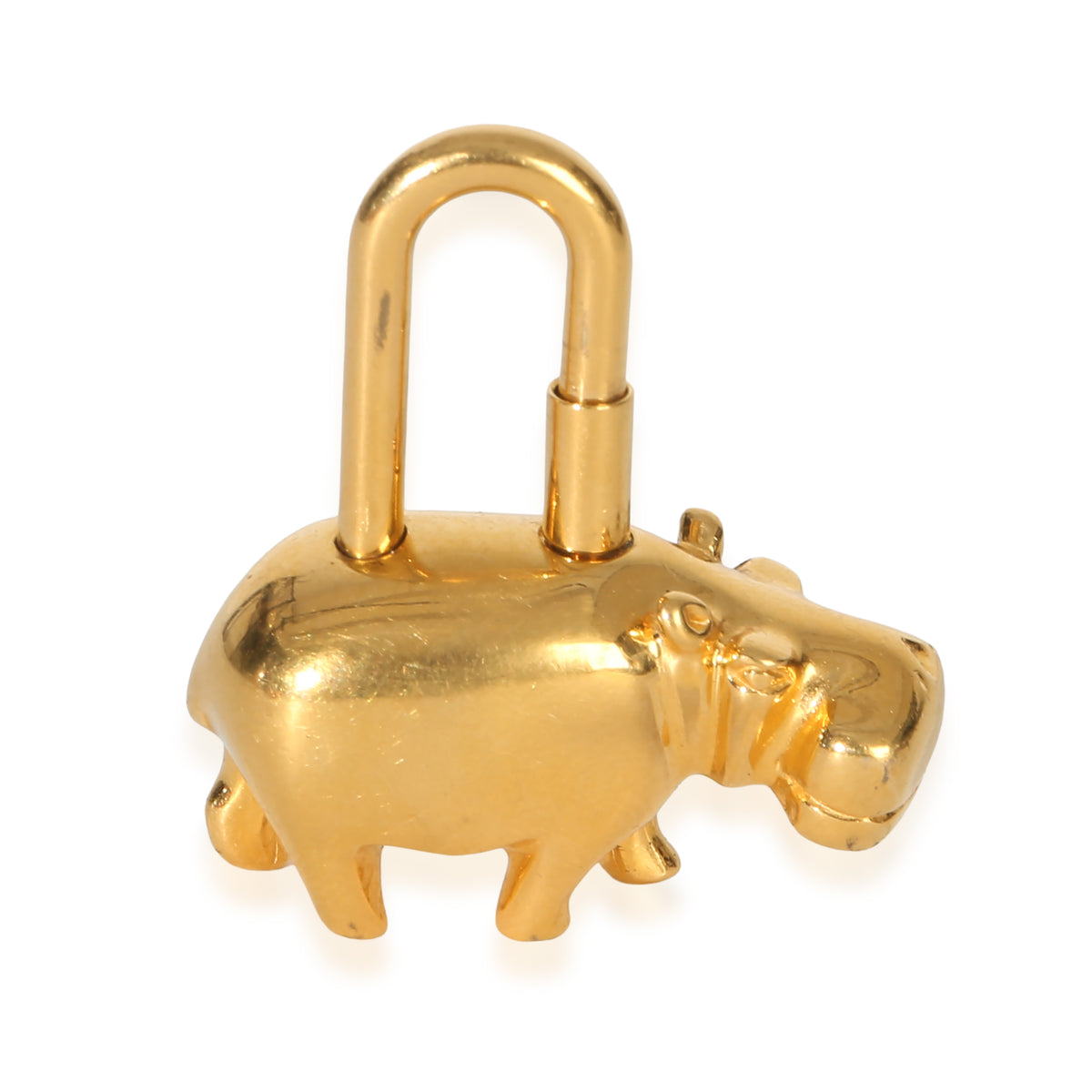 Hermès Cadena Hippopotamus 2005 Annee Des Fleuves Gold Lock Charm fv