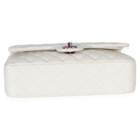 Chanel White Quilted Caviar Rainbow Medium Classic Double Flap Handbag Handbag 5