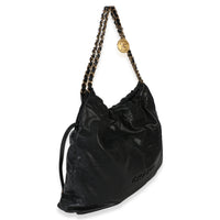 Chanel So Black Quilted Caviar  22 Hobo Handbag Handbag 3