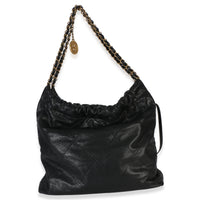 Chanel So Black Quilted Caviar  22 Hobo Handbag Handbag 4