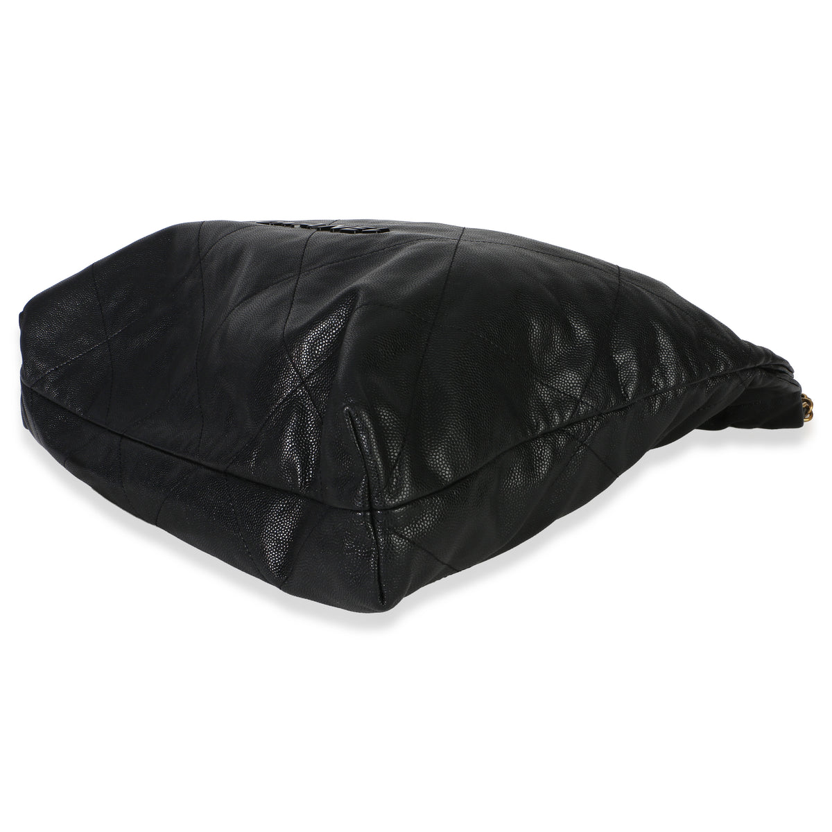 Chanel So Black Quilted Caviar  22 Hobo Handbag Handbag 6