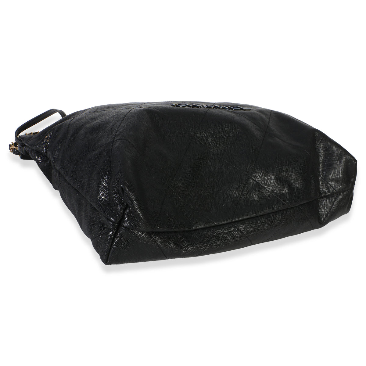 Chanel So Black Quilted Caviar  22 Hobo Handbag Handbag 7