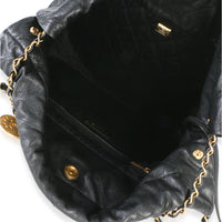 Chanel So Black Quilted Caviar  22 Hobo Handbag Handbag 8