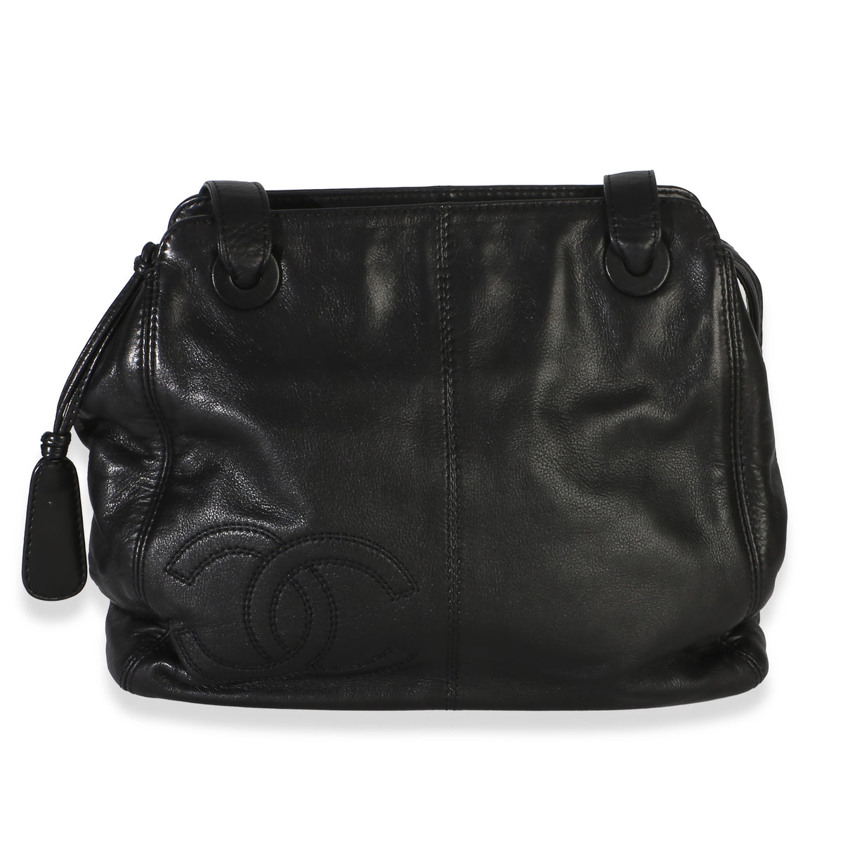 Chanel Vintage Black Lambskin Tote Handbag id