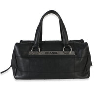 Chanel Black Caviar Square Quilted LAX Bowler Bag Handbag id