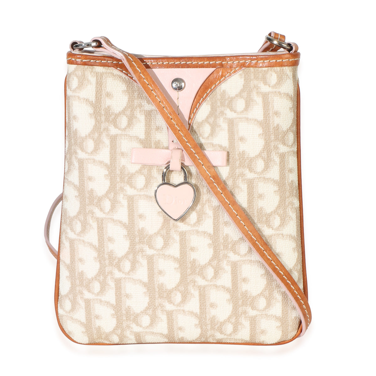 Christian Dior Vintage Beige Pink Diorissimo Romantique Crossbody Bag Handbag id