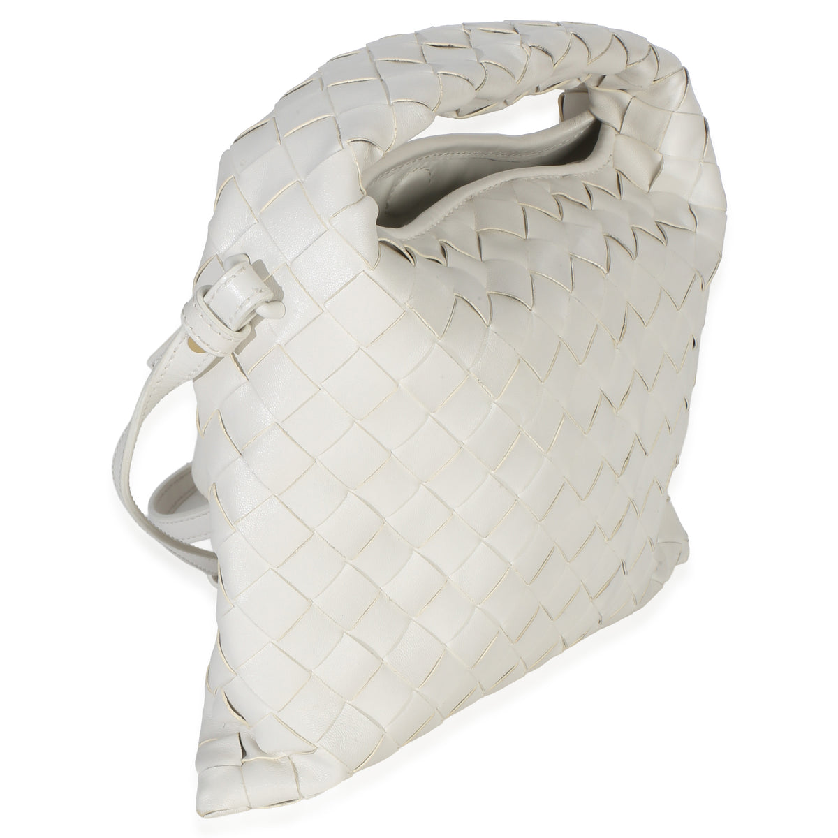 Bottega Veneta Off White Nappa Intrecciato Mini Hop Hobo Handbag 3