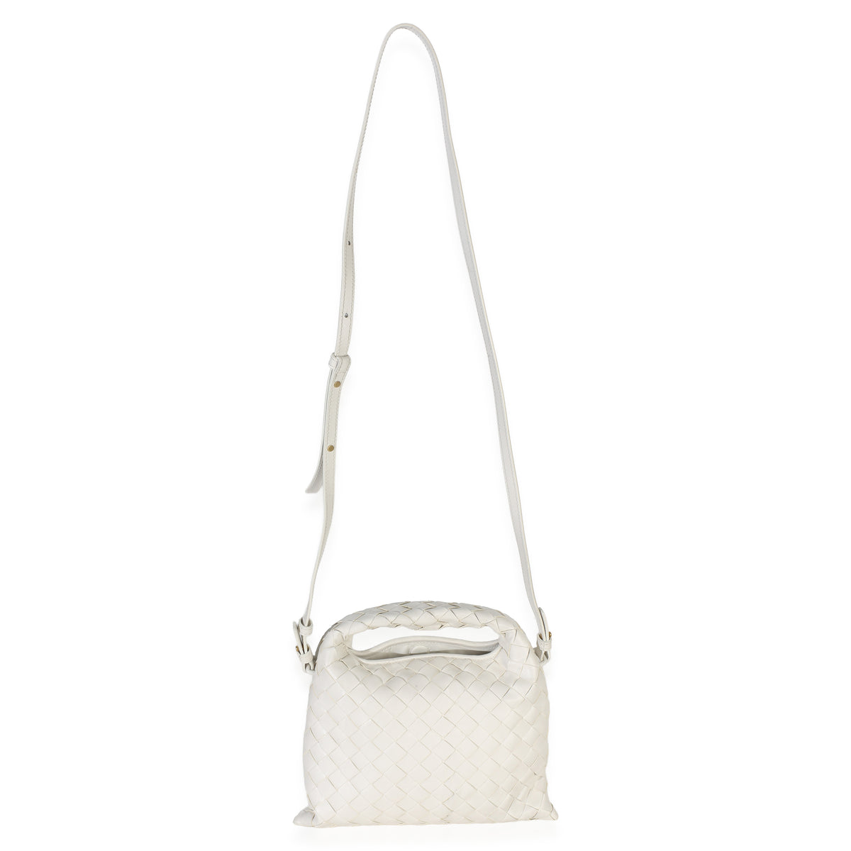 Bottega Veneta Off White Nappa Intrecciato Mini Hop Hobo Handbag 8