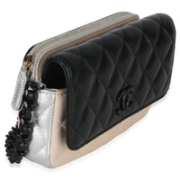Chanel Black Multicolor Color Burst Clutch On Chain Handbag 3