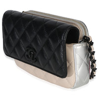 Chanel Black Multicolor Color Burst Clutch On Chain Handbag 2