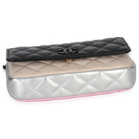 Chanel Black Multicolor Color Burst Clutch On Chain Handbag 5