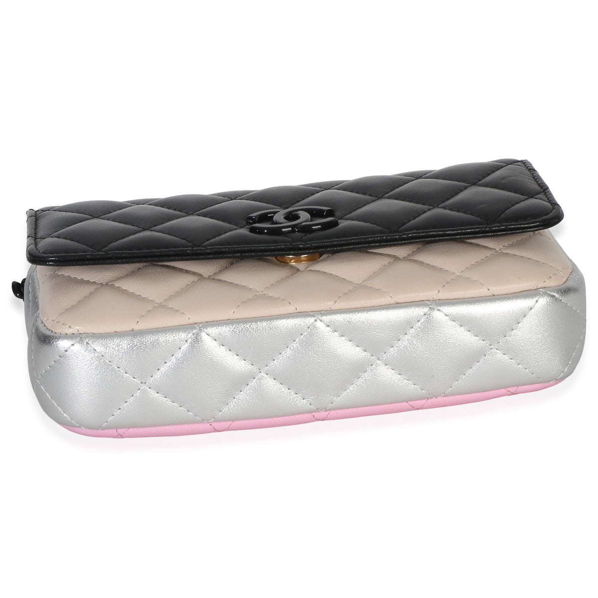 Chanel Black Multicolor Color Burst Clutch On Chain Handbag 5