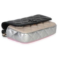 Chanel Black Multicolor Color Burst Clutch On Chain Handbag 7