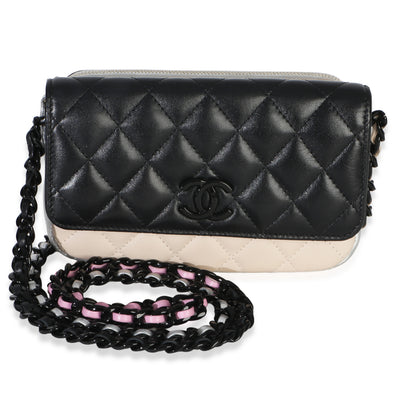 Chanel Black Multicolor Color Burst Clutch On Chain Handbag fv