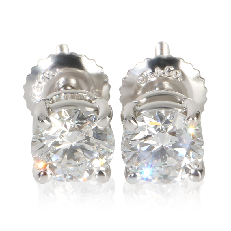 Tiffany & Co. Platinum Diamond Earrings fv
