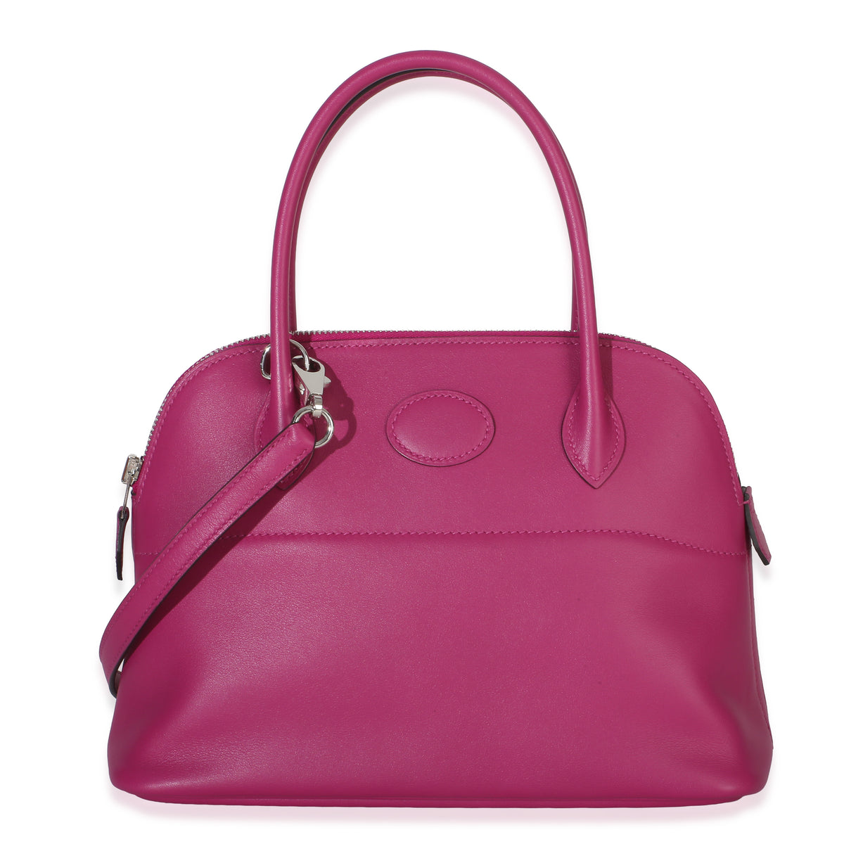 Hermès Rose Pourpre Swift 1923 Bolide 27 PHW Handbag fv