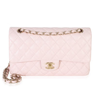 Chanel Light Pink Quilted Caviar Medium Classic Double Flap Bag Handbag id