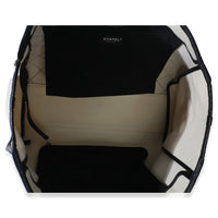 Chanel Black White Wool Calfskin Felt Large Deauville Tote Handbag 8