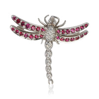Tiffany & Co. Platinum Ruby and Diamond Dragonfly Brooch fv