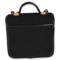 Chanel Black Tweed Patent School Memory Mini Top Handle Flap Bag Handbag 4