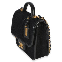 Chanel Black Tweed Patent School Memory Mini Top Handle Flap Bag Handbag 2