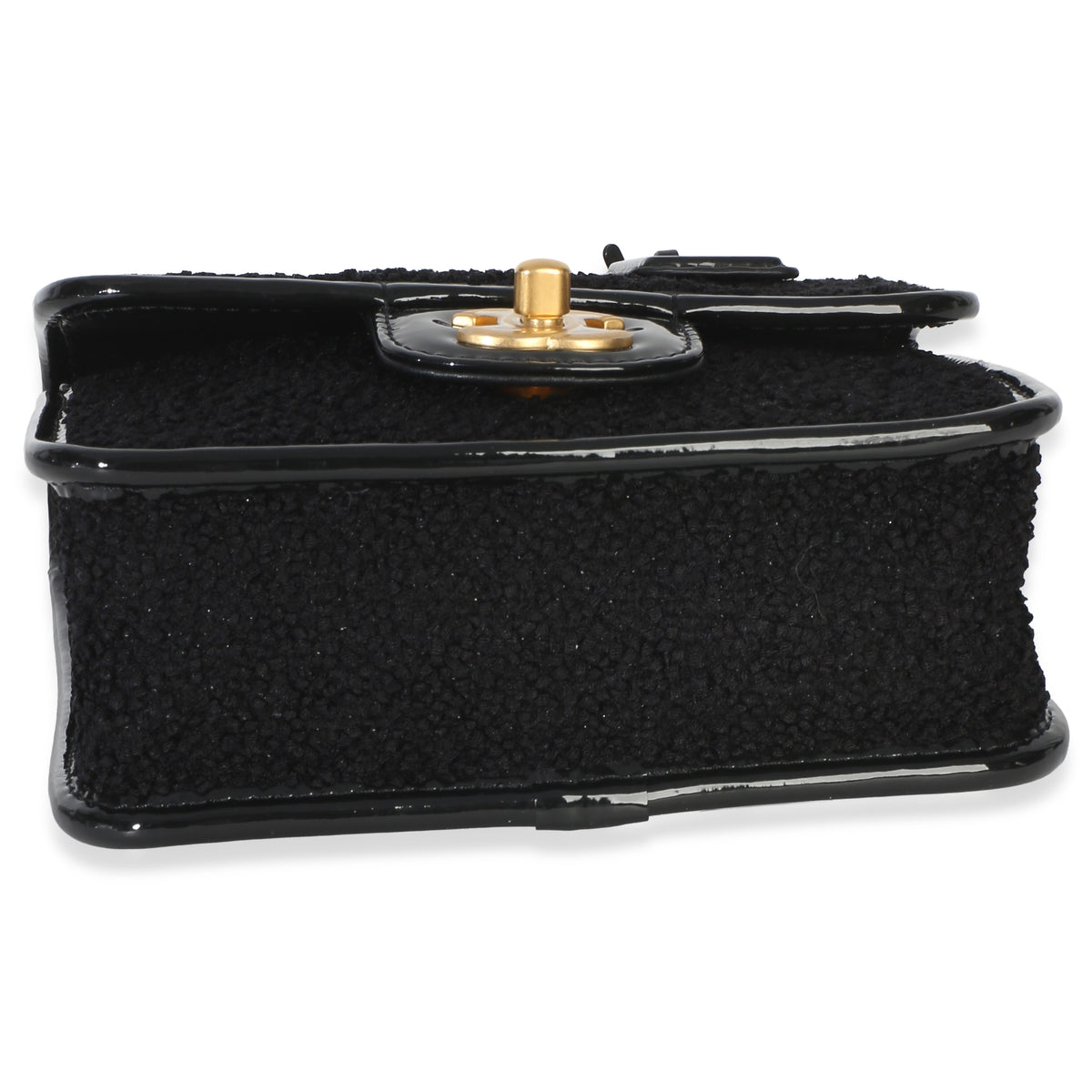 Chanel Black Tweed Patent School Memory Mini Top Handle Flap Bag Handbag 5