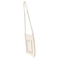 Chanel White Quilted Calfskin Small Chain Flat Tote Handbag 2