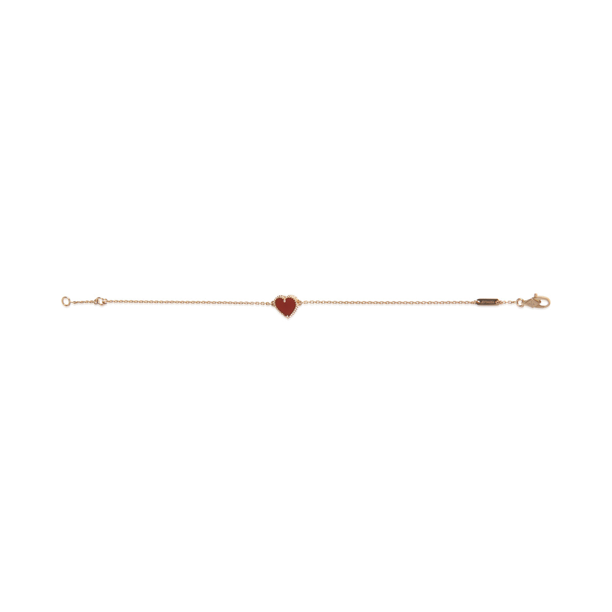 Van Cleef & Arpels Rose Gold Carnelian Sweet Hearts Bracelet bv