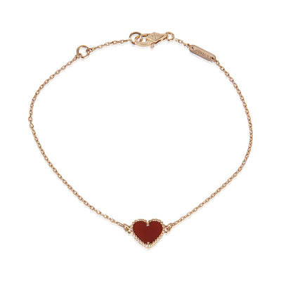 Van Cleef & Arpels Rose Gold Carnelian Sweet Hearts Bracelet fv
