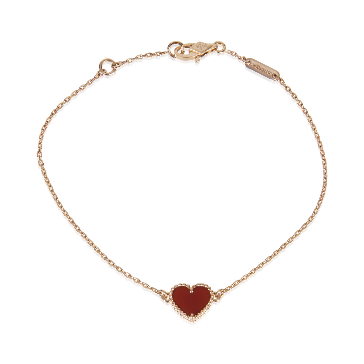 Van Cleef & Arpels Rose Gold Carnelian Sweet Hearts Bracelet fv