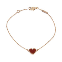 Van Cleef & Arpels Rose Gold Carnelian Sweet Hearts Bracelet fv