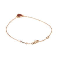 Van Cleef & Arpels Rose Gold Carnelian Sweet Hearts Bracelet pv