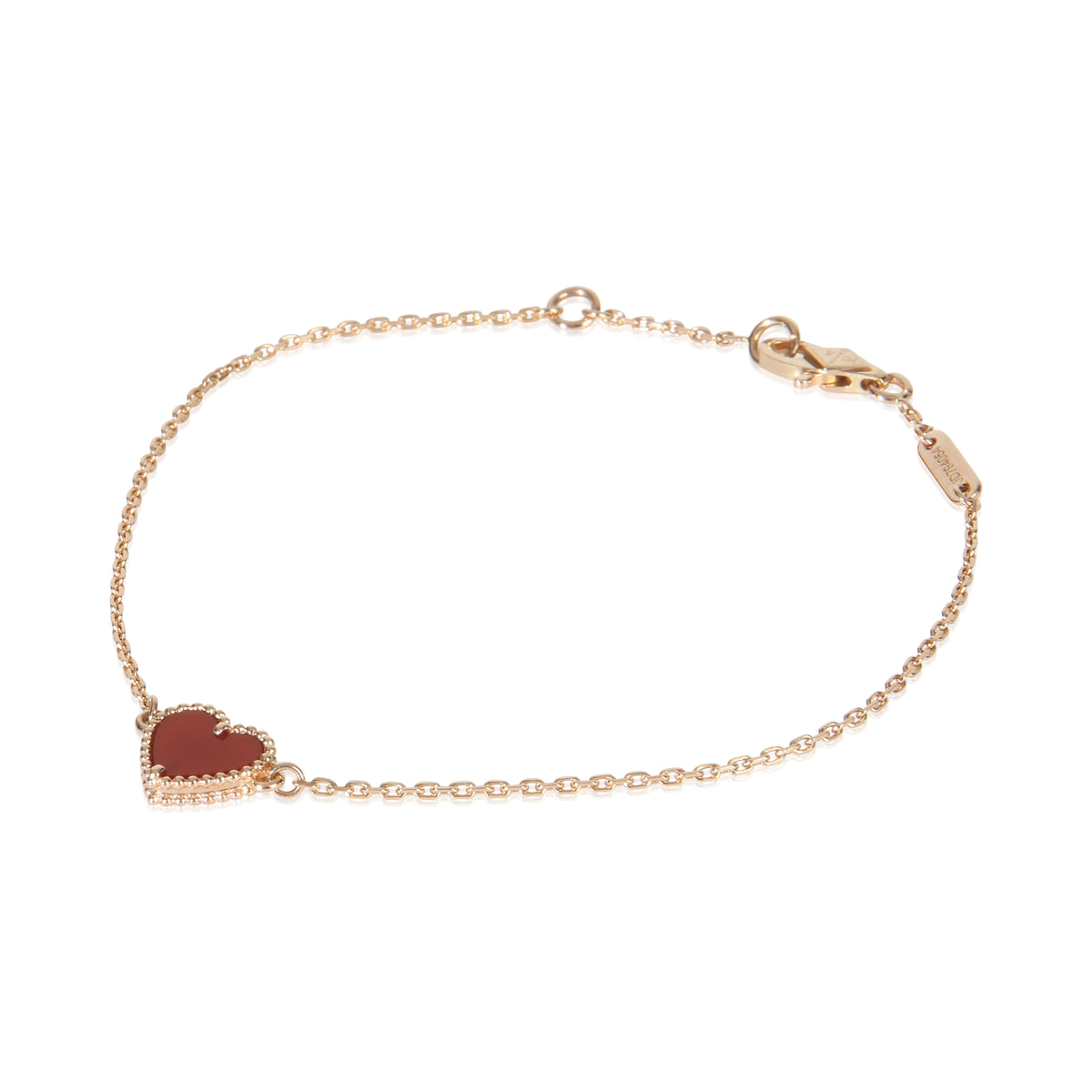 Van Cleef & Arpels Rose Gold Carnelian Sweet Hearts Bracelet sv