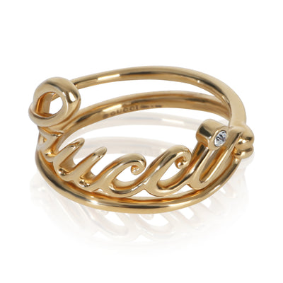 Gucci Gold Plated  Script Ring fv