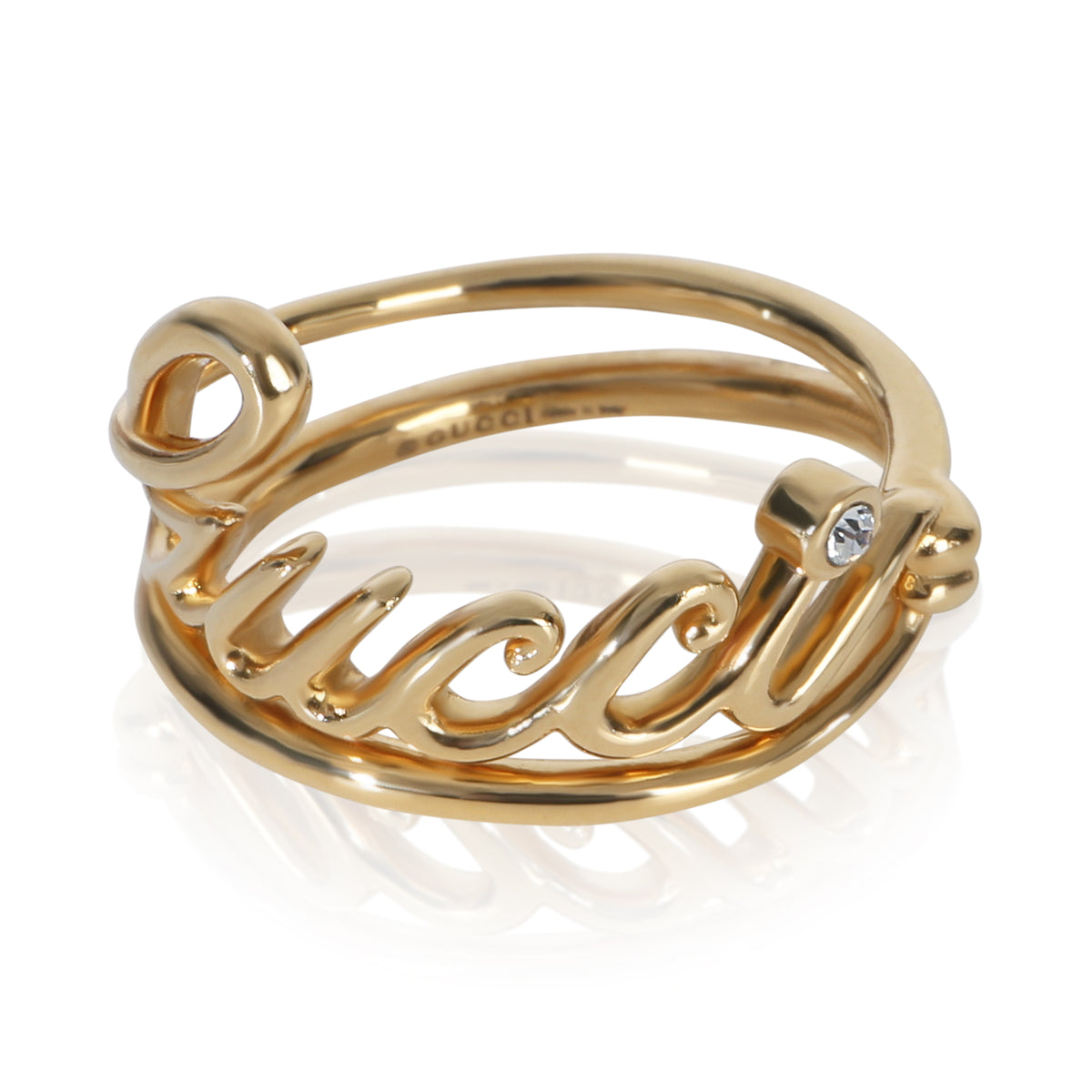 Gucci Gold Plated  Script Ring fv